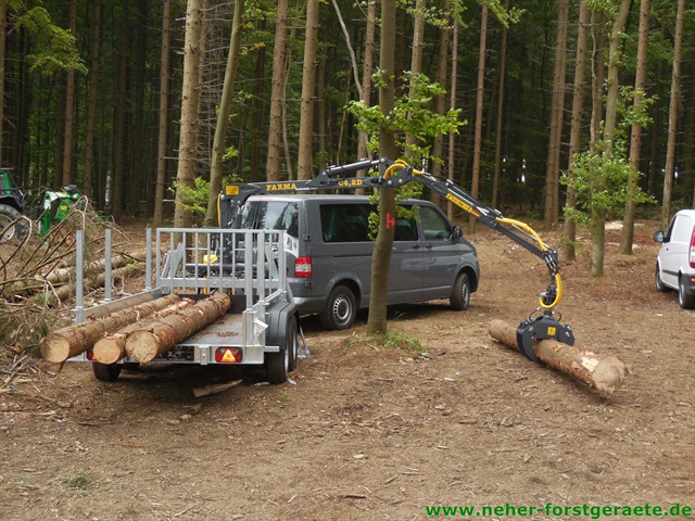 pkw forstanhänger mit kran 1