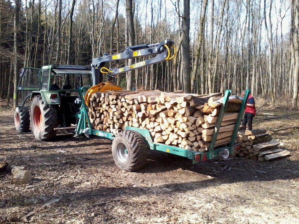 Forstner F6 mit Källefall FB51L Forstkran beim Meterholztransport forstnerf4